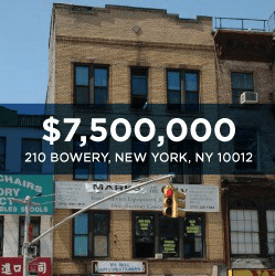 210 Bowery Mixed Use Investment Sale - New York, NY - $7.5M - Skyline Properties closed deal