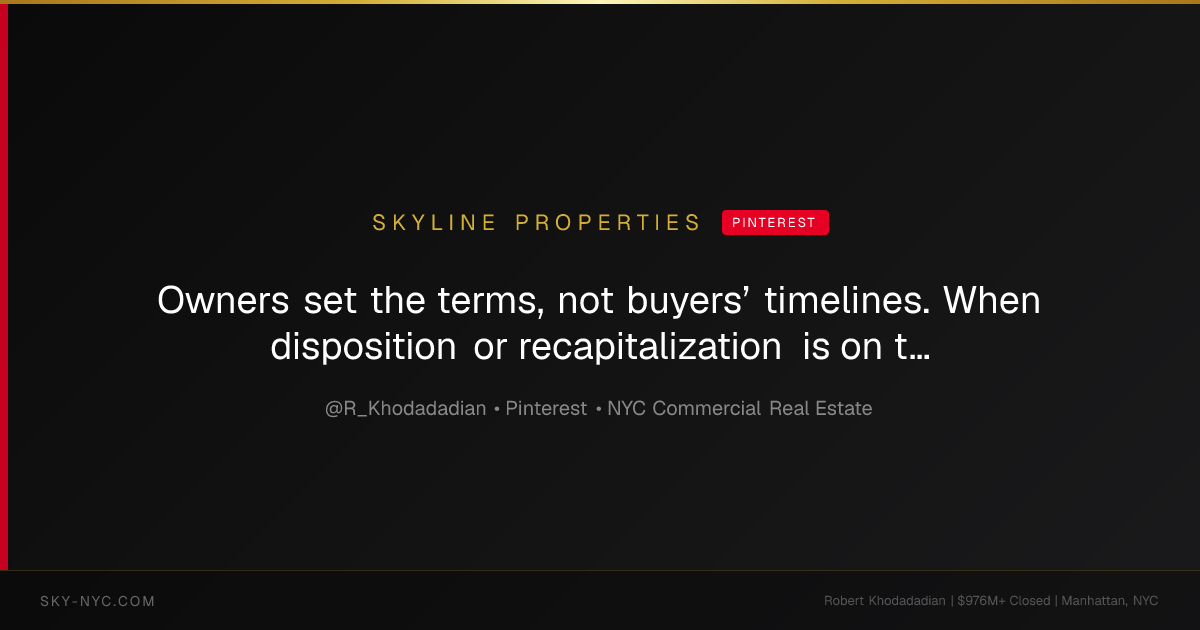 Owners set the terms, not buyers’ timelines. When disposition or recapitalization is on the table, the owner’s opening position defines leverage, pricing band and buyer pool. As Manhattan’s Off-Market Investment Sales Authority, we prioritize disciplined posture and discreet outreach. One verified firm metric: contact Skyline to request a confidential framework-send the property address for a confidential review. Link in bio. #ManhattanInvestment #OffMarketNYC #CommercialRealEstate #OwnerLedS... — Skyline Properties on Pinterest