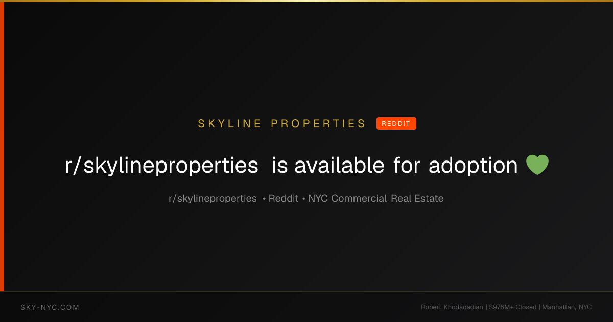r/skylineproperties is available for adoption 💚 (Skyline Properties on Reddit)