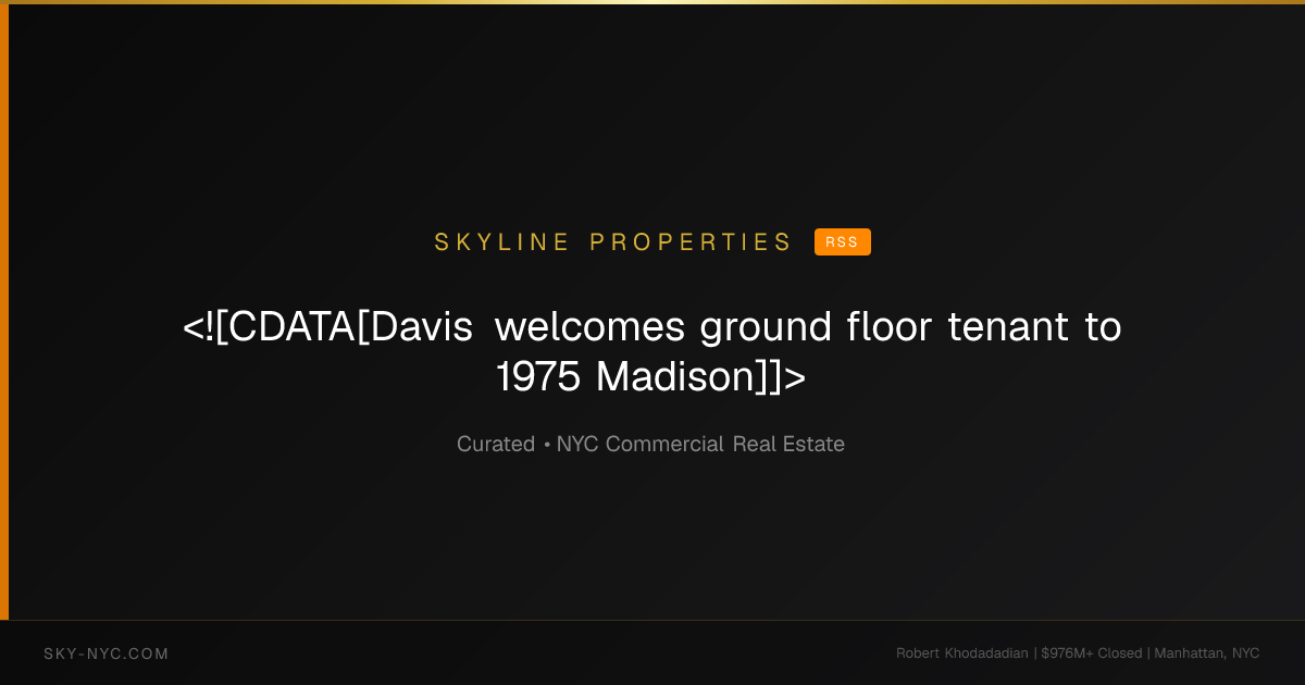 <![CDATA[Davis welcomes ground floor tenant to 1975 Madison]]> — Skyline Properties on RSS