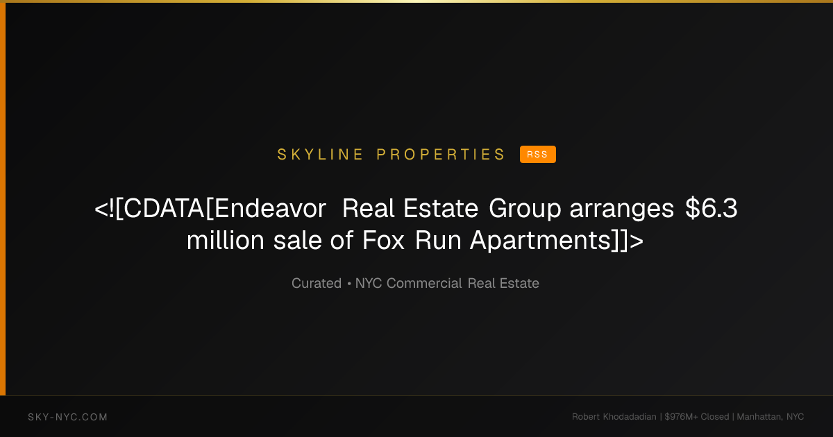 <![CDATA[Endeavor Real Estate Group arranges $6.3 million sale of Fox Run Apartments]]> (Skyline Properties on rss)