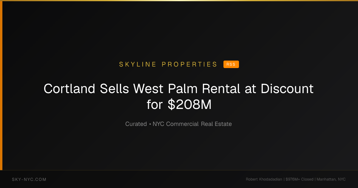 Cortland Sells West Palm Rental at Discount for $208M — Skyline Properties on RSS