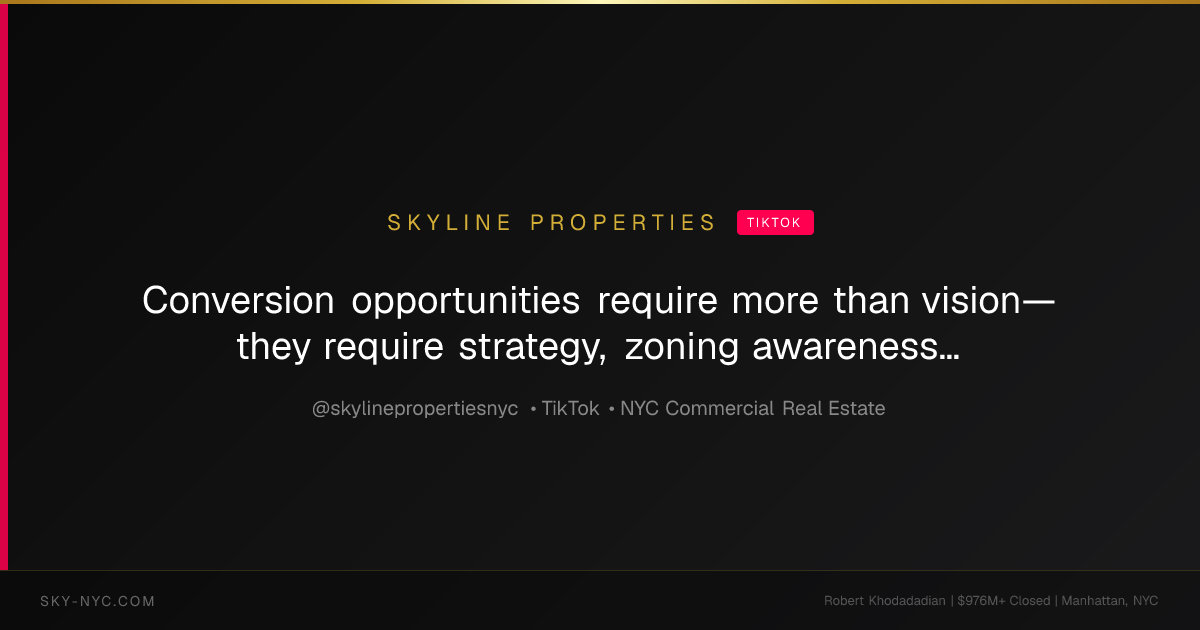 Conversion opportunities require more than vision—they require strategy, zoning awareness, and buyer alignment. Skyline Properties helps owners evalu... (Skyline Properties on TikTok)