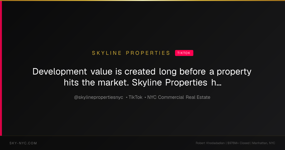 Development value is created long before a property hits the market. Skyline Properties helps uncover and position major opportunities with a strategi... (Skyline Properties on TikTok)