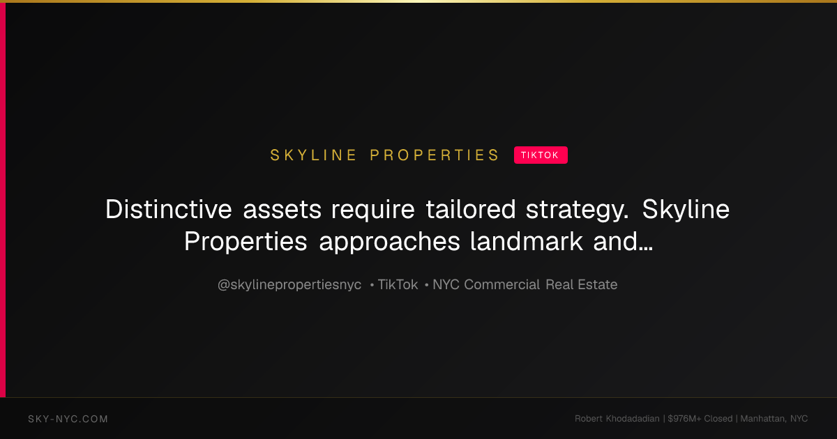 Distinctive assets require tailored strategy. Skyline Properties approaches landmark and high-profile opportunities with customized positioning and co... (Skyline Properties on TikTok)