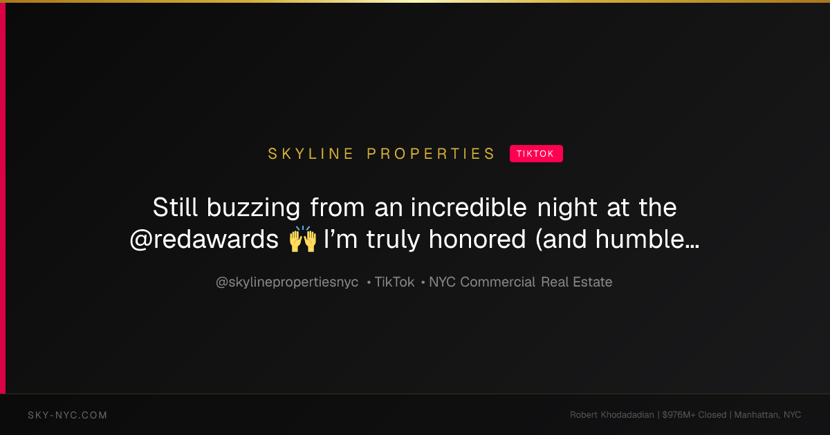 Still buzzing from an incredible night at the @redawards 🙌 I’m truly honored (and humbled!) to be named 2025 Off Market Broker of the Year. Huge t... (Skyline Properties on TikTok)