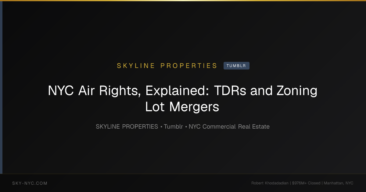 NYC Air Rights, Explained: TDRs and Zoning Lot Mergers — Skyline Properties on Tumblr